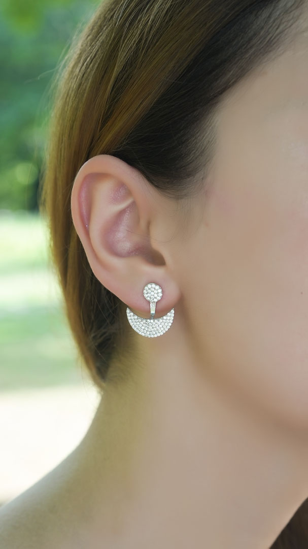 Zirkon Taşlı Ay Model Küpe